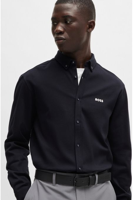 CAMISA REGULAR FIT DE PUNTO DE ALGODÓN RESISTENTE A LAS ARRUGAS HOMBRE