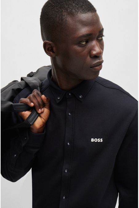 CAMISA REGULAR FIT DE PUNTO DE ALGODÓN RESISTENTE A LAS ARRUGAS HOMBRE