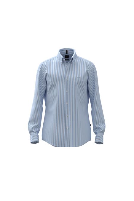 CAMISA SLIM FIT DE POPELÍN DE ALGODÓN HOMBRE