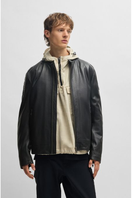 CASACA REGULAR FIT EN PIEL DE TACTO SUAVE HOMBRE