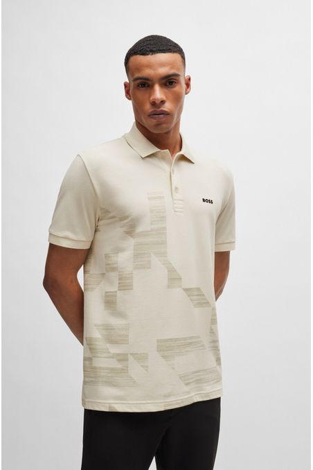 POLO PIQUÉ REGULAR FIT DE MEZCLA DE ALGODÓN CON DISEÑO HOMBRE