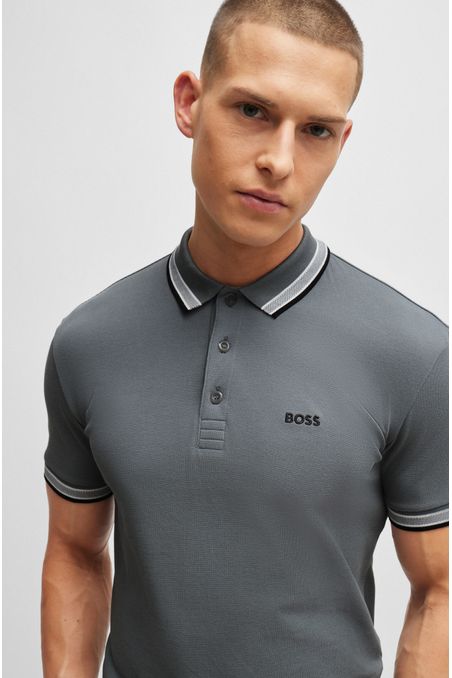 POLO PIQUÉ REGULAR FIT DE PIQUÉ DE ALGODÓN CON LOGO EN EL REVERSO HOMBRE