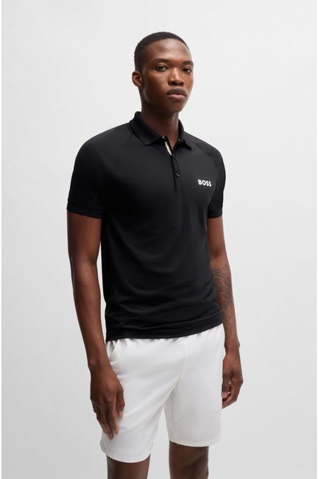 POLO PIQUÉ SLIM FIT BOSS X MATTEO BERRETTINI EN TEJIDO DE REJILLA HOMBRE