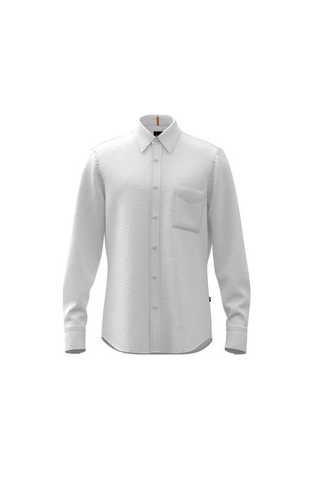 CAMISA EN LONA DE LINO CON PUÑO TRADICIONAL HOMBRE