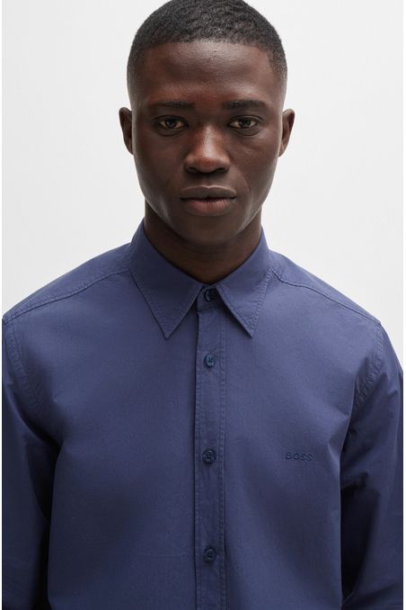 CAMISA REGULAR FIT DE POPELÍN DE ALGODÓN HOMBRE