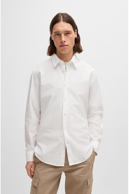 CAMISA REGULAR FIT DE POPELÍN DE ALGODÓN HOMBRE