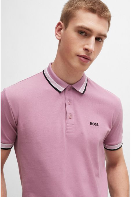 POLO PIQUÉ REGULAR FIT DE PIQUÉ DE ALGODÓN CON LOGO EN EL REVERSO HOMBRE