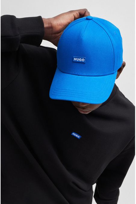 GORRA DE SARGA DE ALGODÓN CON ETIQUETA DE LOGO BORDADO HOMBRE