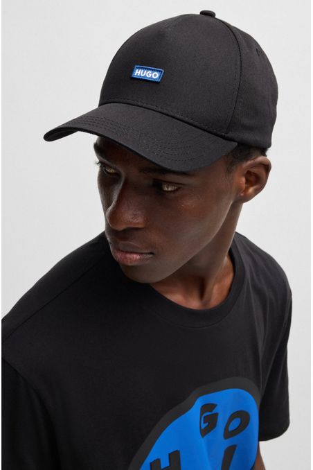 GORRA DE SARGA DE ALGODÓN CON PARCHE DE LOGO MUJER