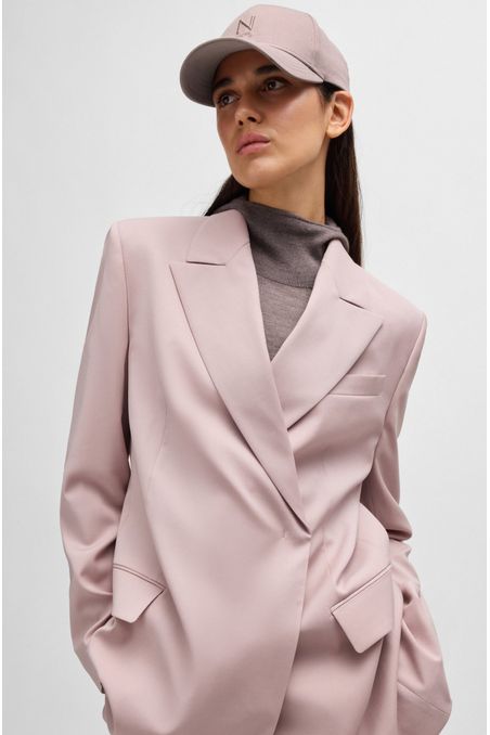 GORRA NAOMI X BOSS DE SARGA DE ALGODÓN CON BORDADO DE LA MARCA MUJER
