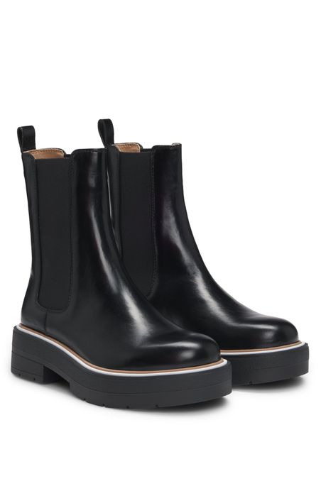 BOTINES CHELSEA DE PIEL CON MONOGRAMA DOUBLE B MUJER