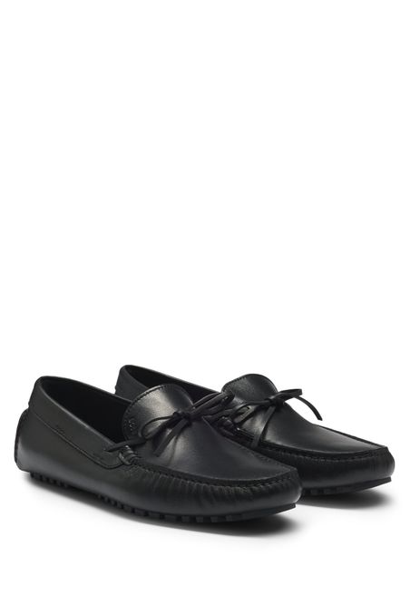 MOCASINES DE PIEL CON SUELA Y LOGO HOMBRE Negro 50517792001