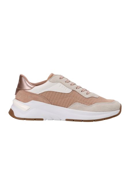 ZAPATILLAS DE DIFERENTES MATERIALES CON ANTE Y PIEL SINTÉTICA MUJER