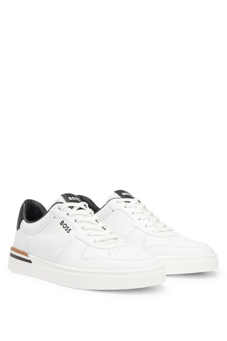 ZAPATILLAS DE PIEL CON SUELA TIPO CUPSOLE Y DETALLES DE LA MARCA HOMBRE