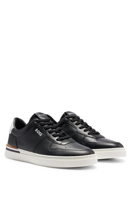 ZAPATILLAS DE PIEL CON SUELA TIPO CUPSOLE Y DETALLES DE LA MARCA HOMBRE