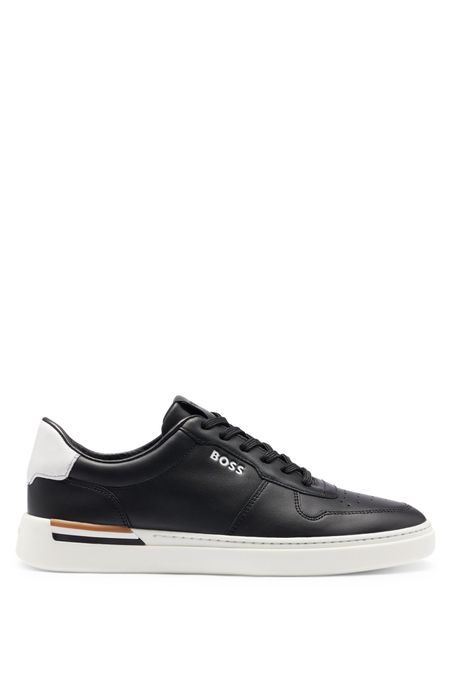 ZAPATILLAS DE PIEL CON SUELA TIPO CUPSOLE Y DETALLES DE LA MARCA HOMBRE