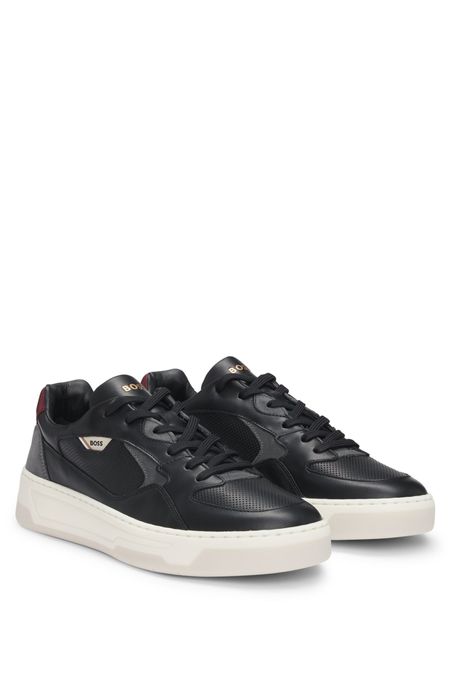 ZAPATILLAS DE PIEL MIXTA CON EMPEINE A CAPAS HOMBRE