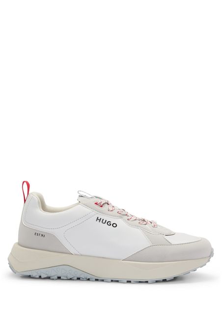 ZAPATILLAS EN MEZCLA DE MATERIALES CON APLIQUES DE PIEL DE NAPA HOMBRE