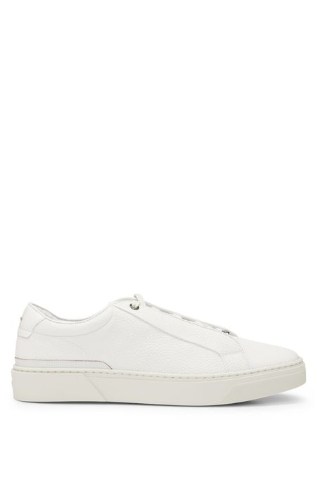 ZAPATILLAS GARY DE PIEL GRANULADA CON LOGO EN LA TRABILLA HOMBRE