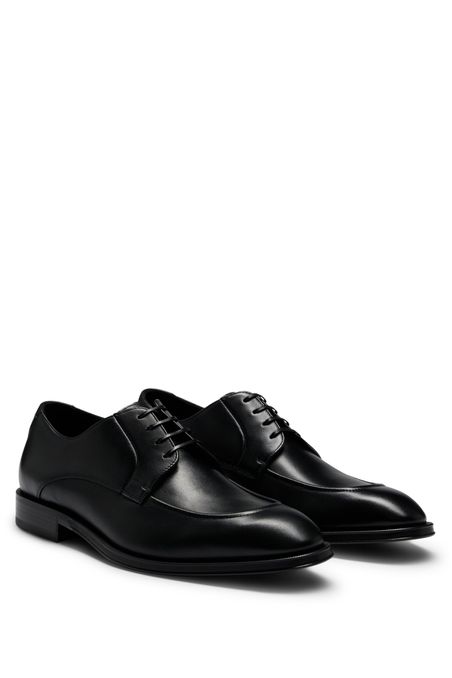 ZAPATOS DERBY DE PIEL CON DETALLE DE COSTURAS DOBLES EN EL EMPEINE HOMBRE