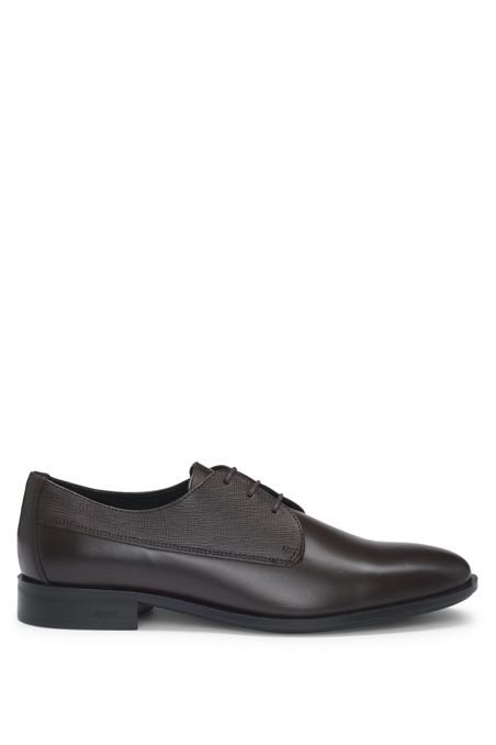 ZAPATOS DERBY EN PIEL ESTAMPADA Y LISA HOMBRE