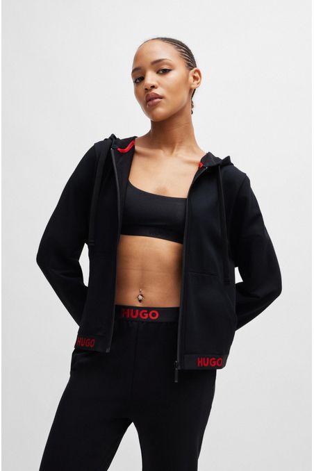 BUZO DE PIJAMA CON CAPUCHA RELAXED FIT CON LOGO EN LA CINTURA MUJER