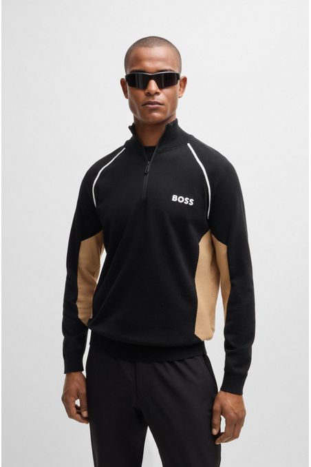 BUZOS REGULAR FIT DE ALGODÓN CON BLOQUES DE COLOR Y LOGO HOMBRE