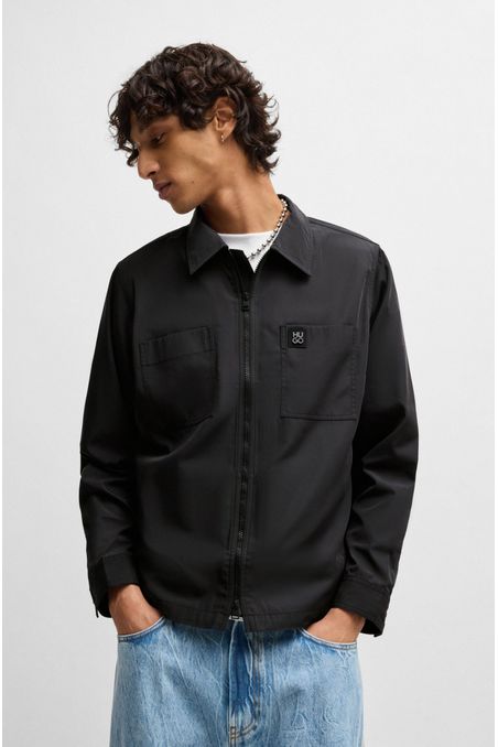 CAMISA OVERSIZE FIT CON CREMALLERA Y DETALLE DE LOGO HOMBRE