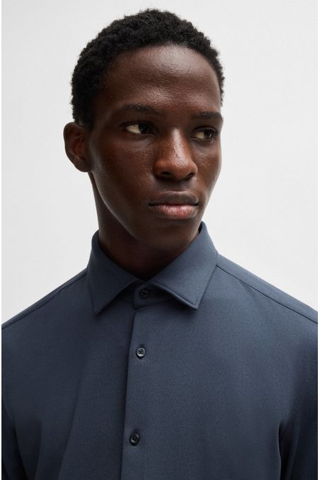 CAMISA SLIM FIT ESTAMPADA DE PUNTO TÉCNICO CON ELÁSTICO HOMBRE