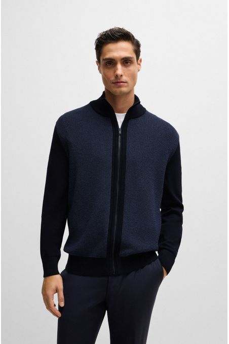 CASACAS REGULAR FIT DE LANA VIRGEN CON CREMALLERA HOMBRE