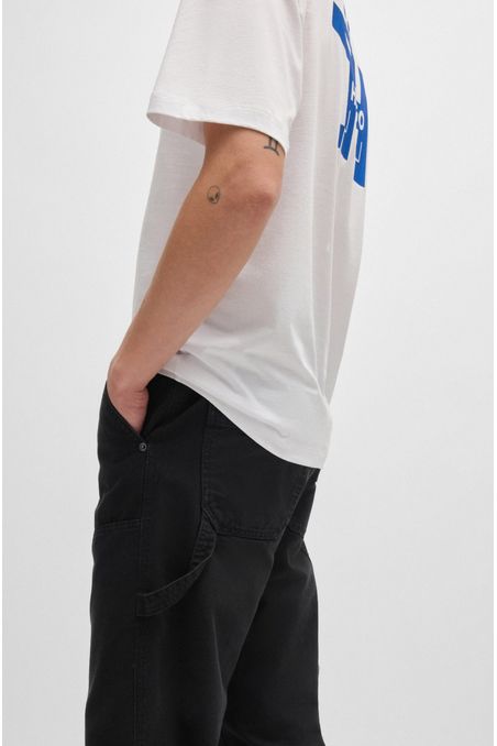 PANTALONES CASUALES TAPERED FIT EN LONA DE ALGODÓN HOMBRE