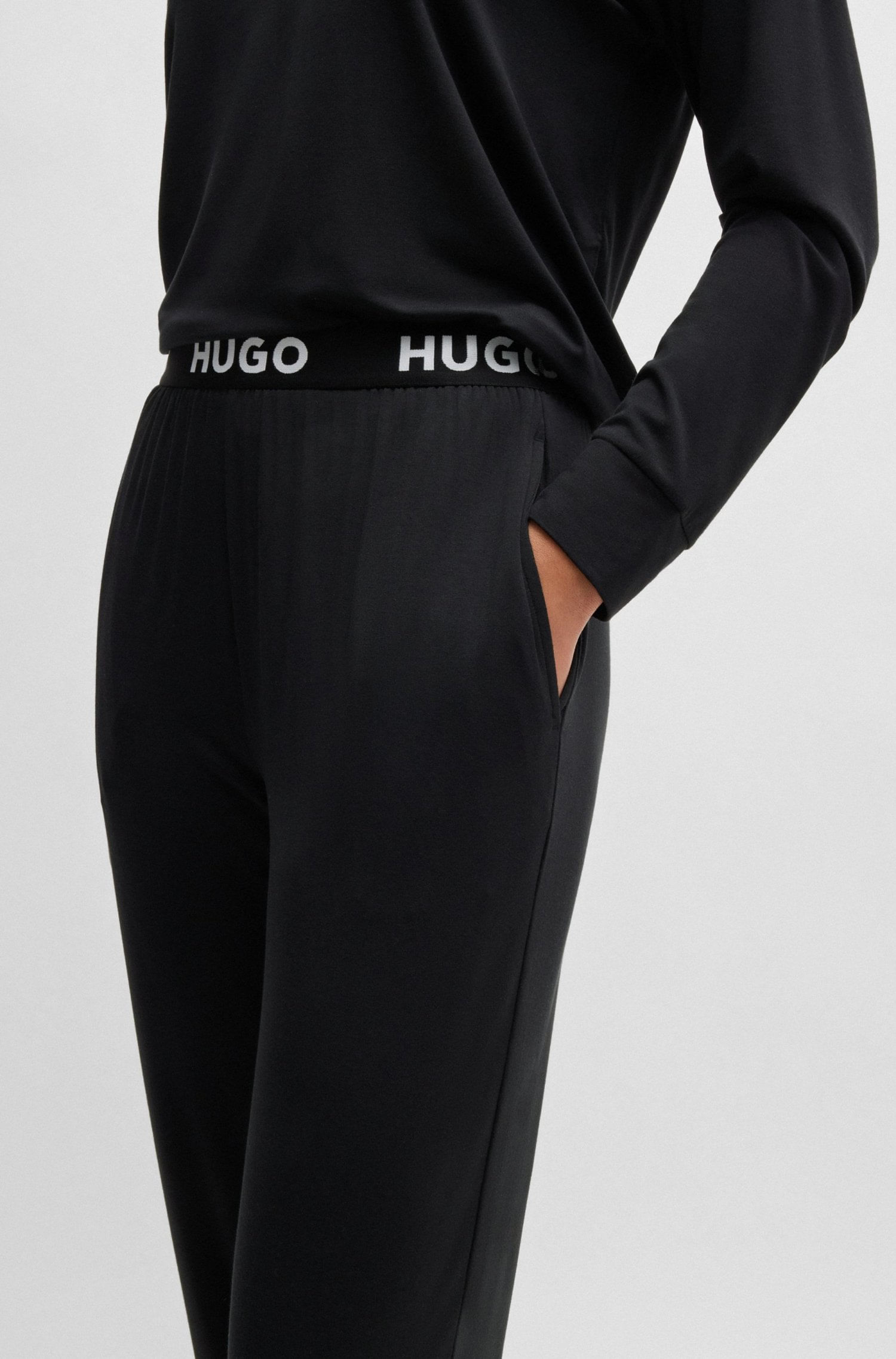 PANTALONES DE PIJAMA DE PUNTO ELÁSTICO CON LOGOS MUJER