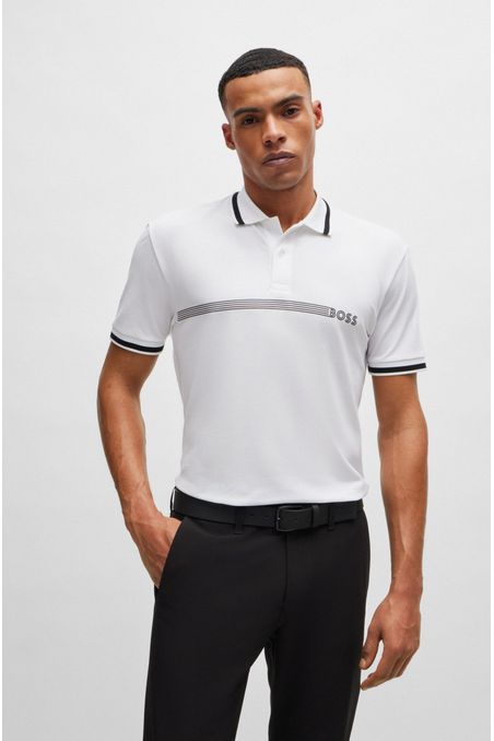 POLO PIQUÉ REGULAR FIT DE ALGODÓN CON RAYAS Y LOGO HOMBRE