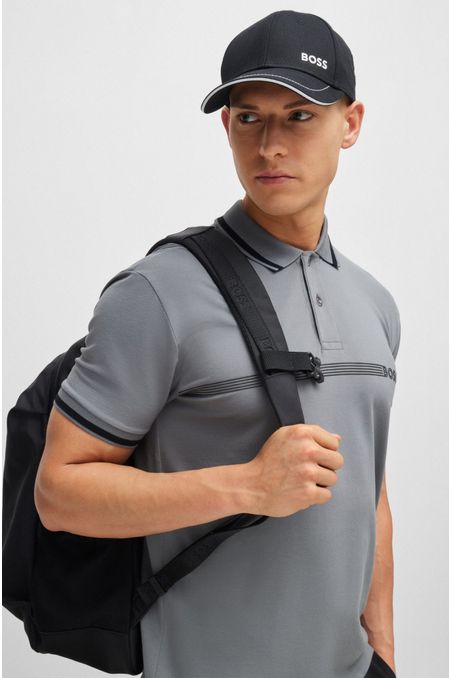 POLO PIQUÉ REGULAR FIT DE ALGODÓN CON RAYAS Y LOGO HOMBRE