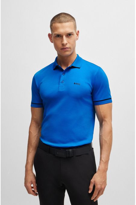POLO PIQUÉ SLIM FIT DE ALGODÓN INTERLOCK CON RIBETES EN CONTRASTE HOMBRE