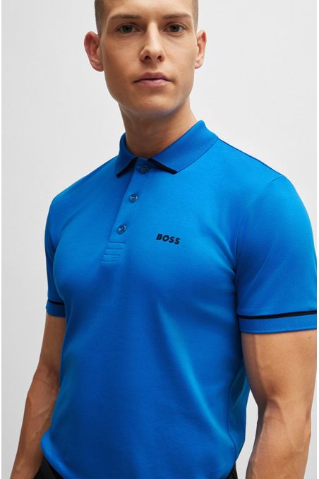 POLO PIQUÉ SLIM FIT DE ALGODÓN INTERLOCK CON RIBETES EN CONTRASTE HOMBRE