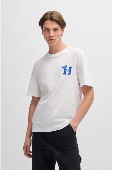POLO REGULAR FIT DE PUNTO DE ALGODÓN CON GRÁFICO DE LOGO ESTAMPADO HOMBRE
