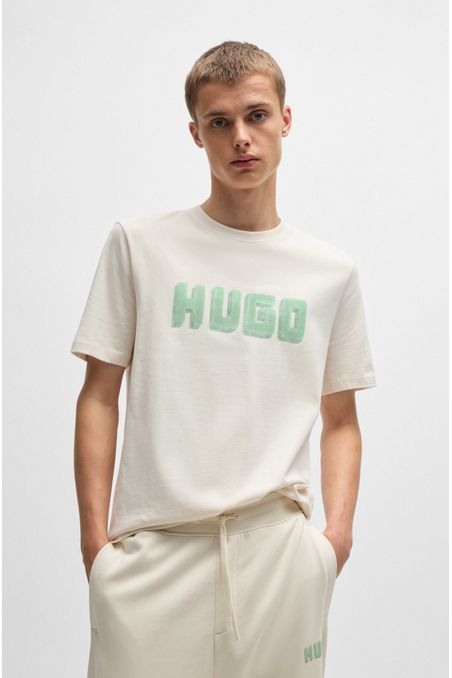 POLO REGULAR FIT DE PUNTO DE ALGODÓN CON LOGO ESTAMPADO HOMBRE