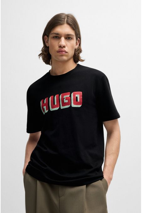 POLO REGULAR FIT DE PUNTO DE ALGODÓN CON LOGO ESTAMPADO HOMBRE