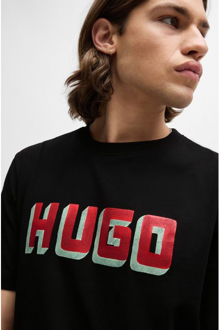 POLO REGULAR FIT DE PUNTO DE ALGODÓN CON LOGO ESTAMPADO HOMBRE