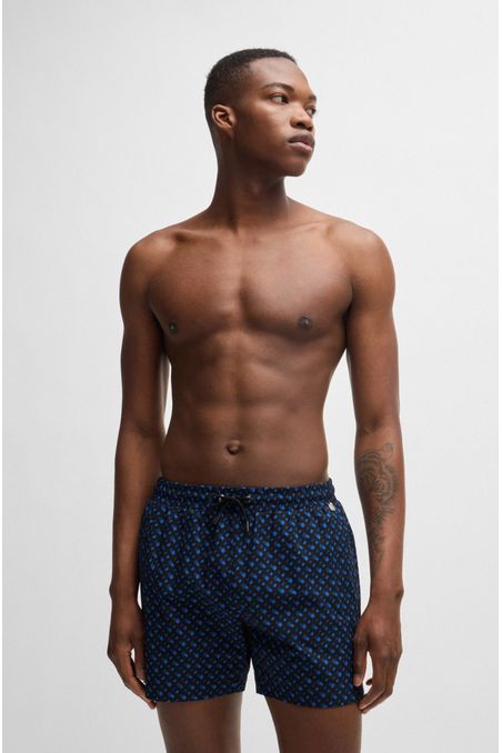 TRAJE DE BAÑO DE SECADO RÁPIDO CON FORRO INTEGRAL Y ESTAMPADO DE MONOGRAMAS HOMBRE