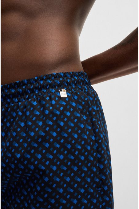 TRAJE DE BAÑO DE SECADO RÁPIDO CON FORRO INTEGRAL Y ESTAMPADO DE MONOGRAMAS HOMBRE