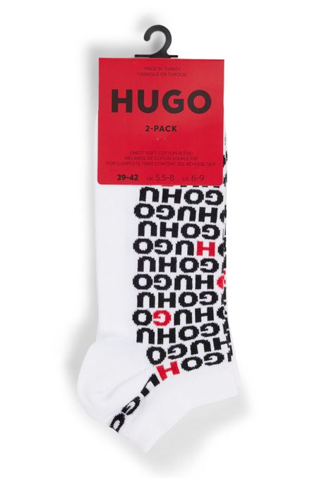 PAQUETE DE DOS PARES DE MEDIAS TOBILLERAS DE MEZCLA DE ALGODÓN CON LOGOS HOMBRE Blanco 50520998100