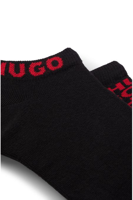 PAQUETE DE DOS PARES DE MEDIAS TOBILLERAS DE MEZCLA DE ALGODÓN CON LOGOS HOMBRE Negro 50520998001
