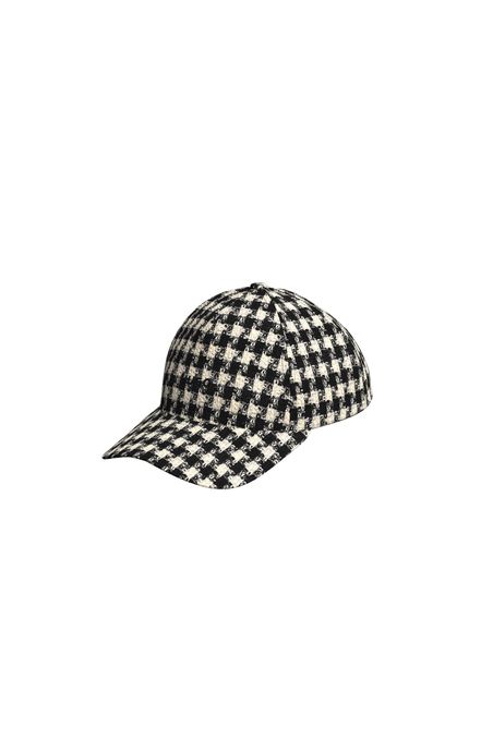 GORRA CON ESTAMPADO TWEED DE ALGODÓN MUJER