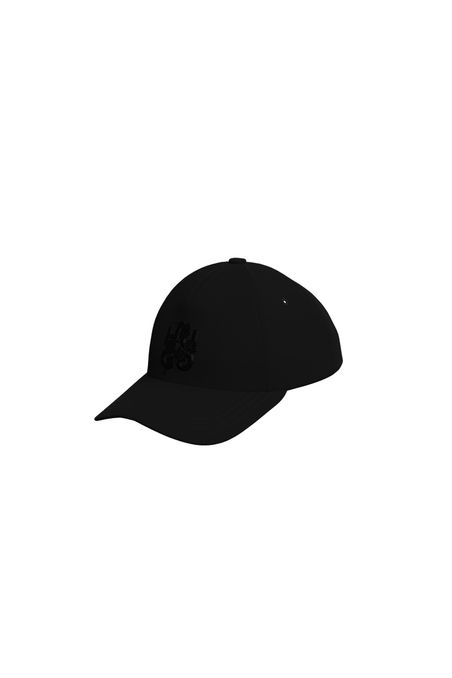 GORRA DE SARGA DE ALGODÓN CON LOGO FLORAL BORDADO MUJER