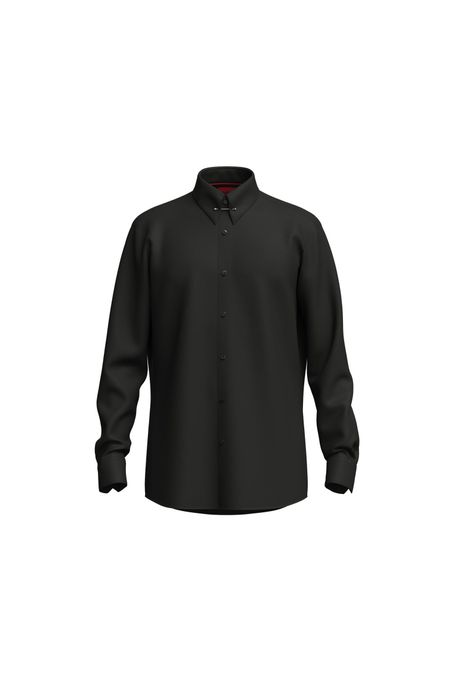 CAMISA MODERN FIT DE RASO DE ALGODÓN ELÁSTICO HOMBRE