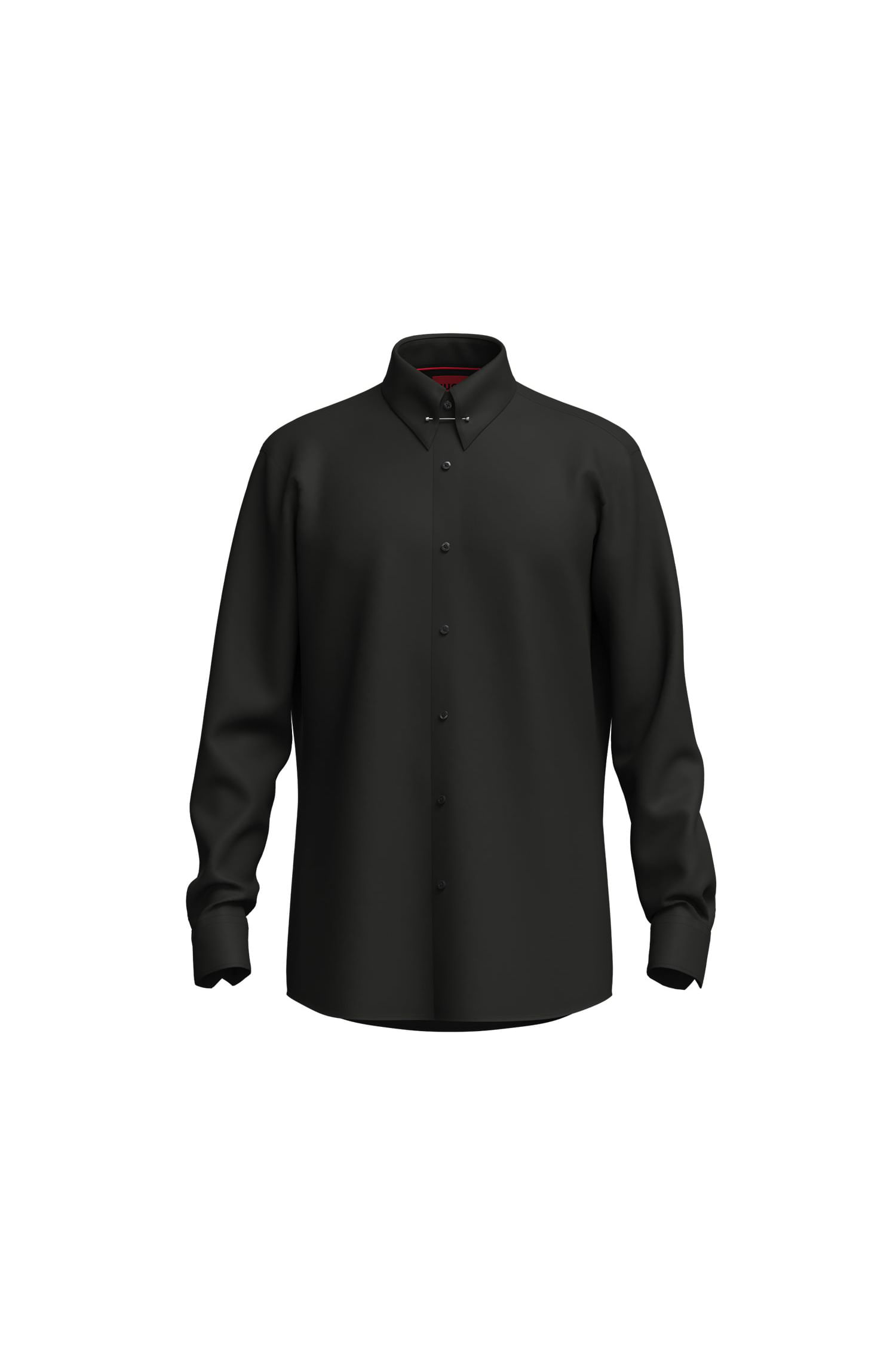 CAMISA MODERN FIT DE RASO DE ALGODÓN ELÁSTICO HOMBRE