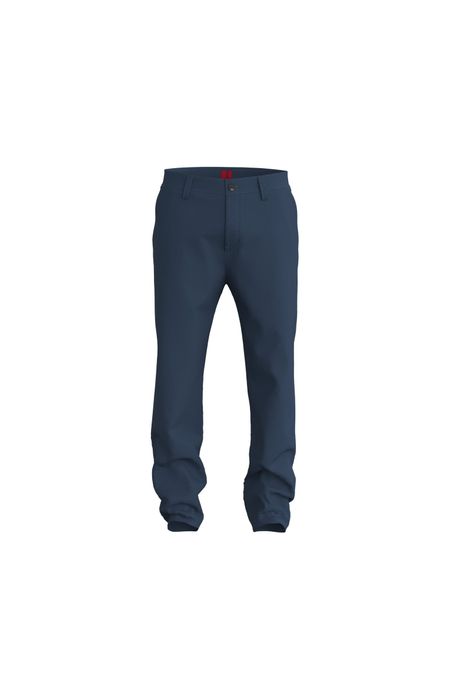 PANTALONES TAPERED FIT EN SARGA DE ALGODÓN HOMBRE