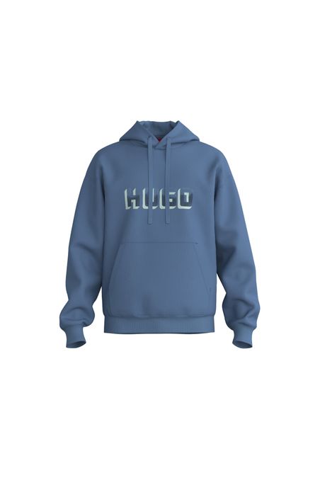 POLERA RELAXED FIT CON CAPUCHA DE ALGODÓN CON LOGO ESTAMPADO HOMBRE